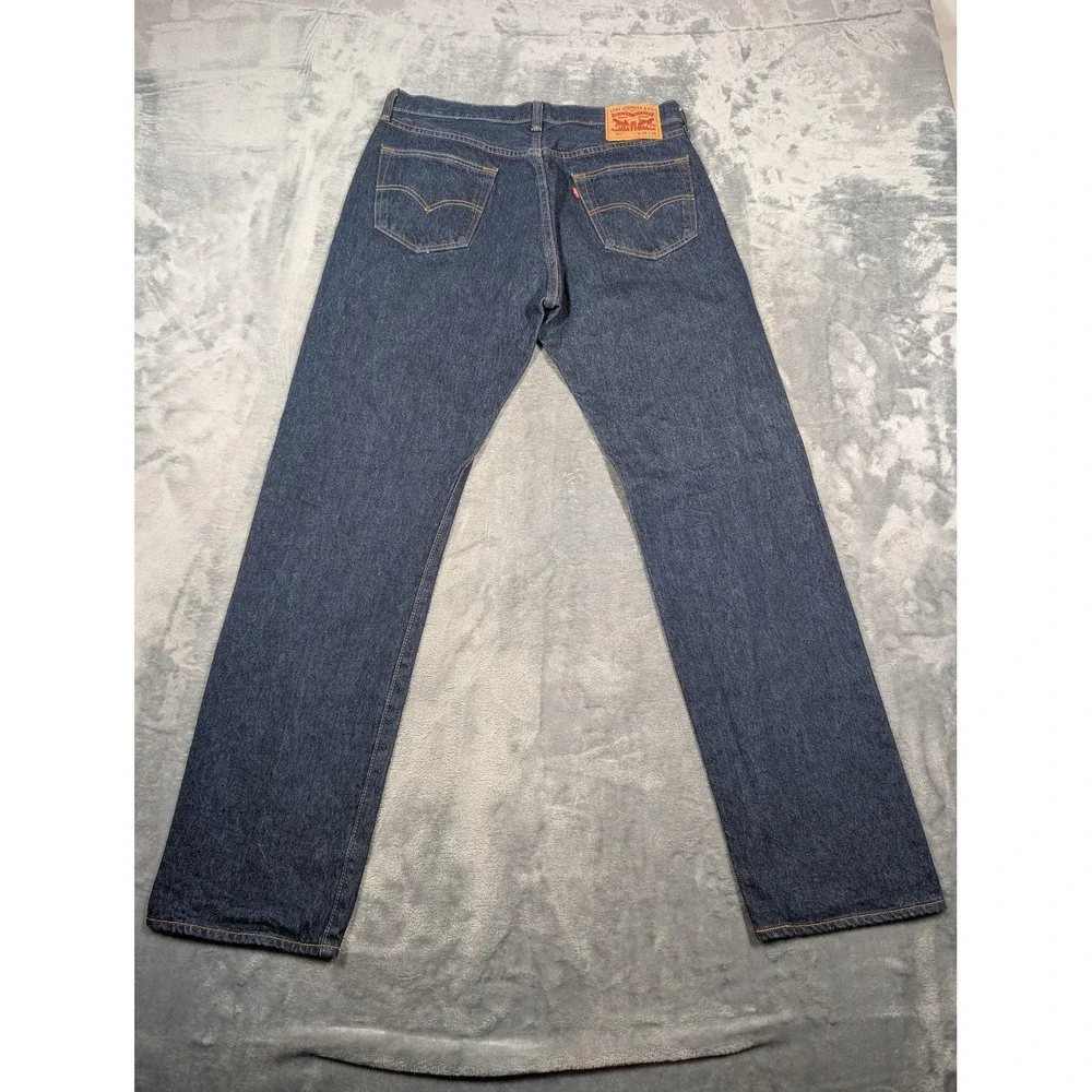 Levis 501 Jeans Mens 36x36 (32x32)Blue Straight Leg Denim Button Fly Medium Wash
